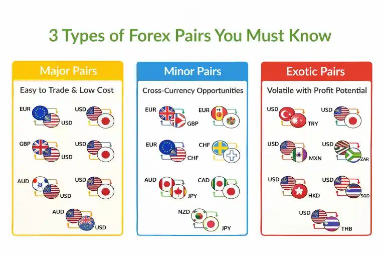 Types of Currency Pairs in Forex
