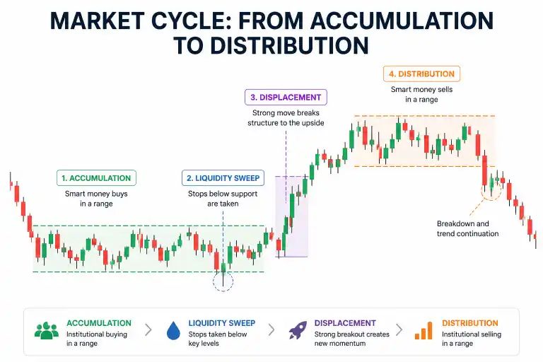 Accumulation and Distribution with Smart Money Concept
