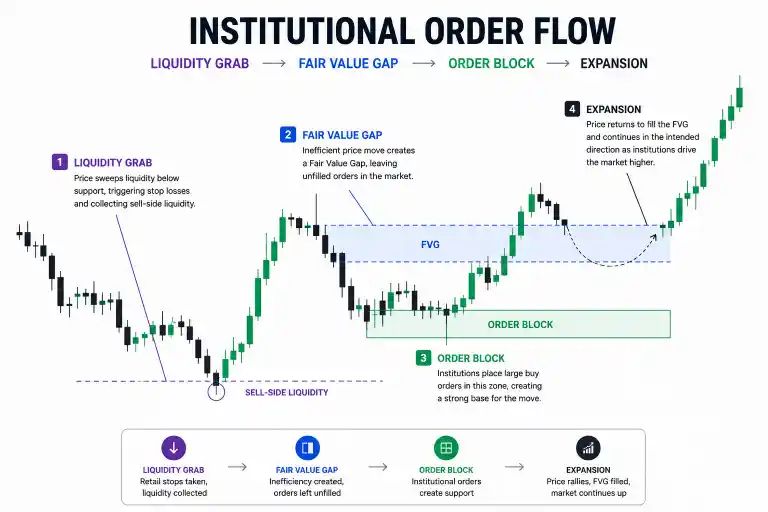 Institutional Order Flow and Smart Money Concept